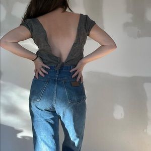 Linen low back top